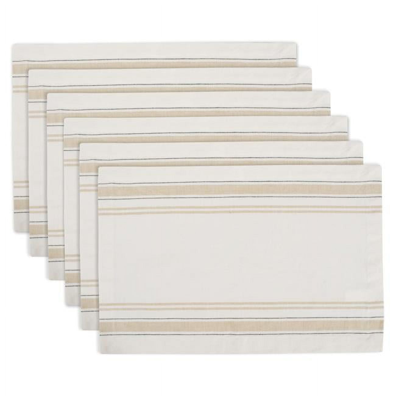 White Chambray French Stripe Placemat Set of 6