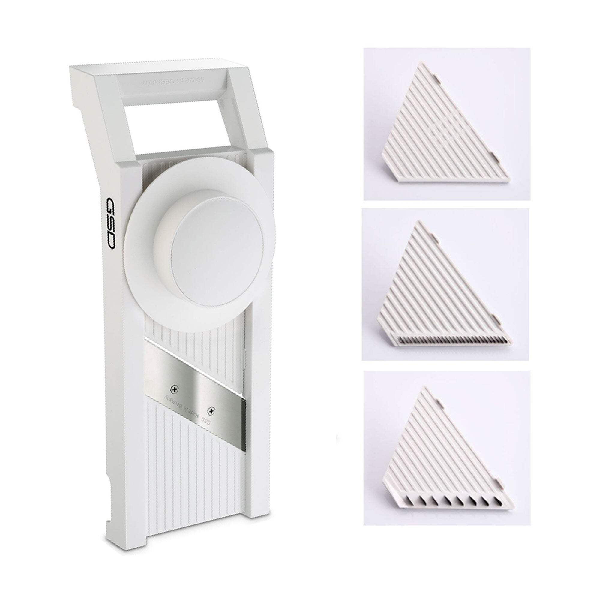 White Plastic Mandoline Slicer with Stainless Steel Blades