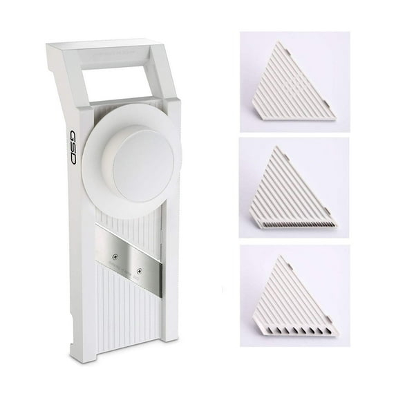 White Plastic Mandoline Slicer with Stainless Steel Blades