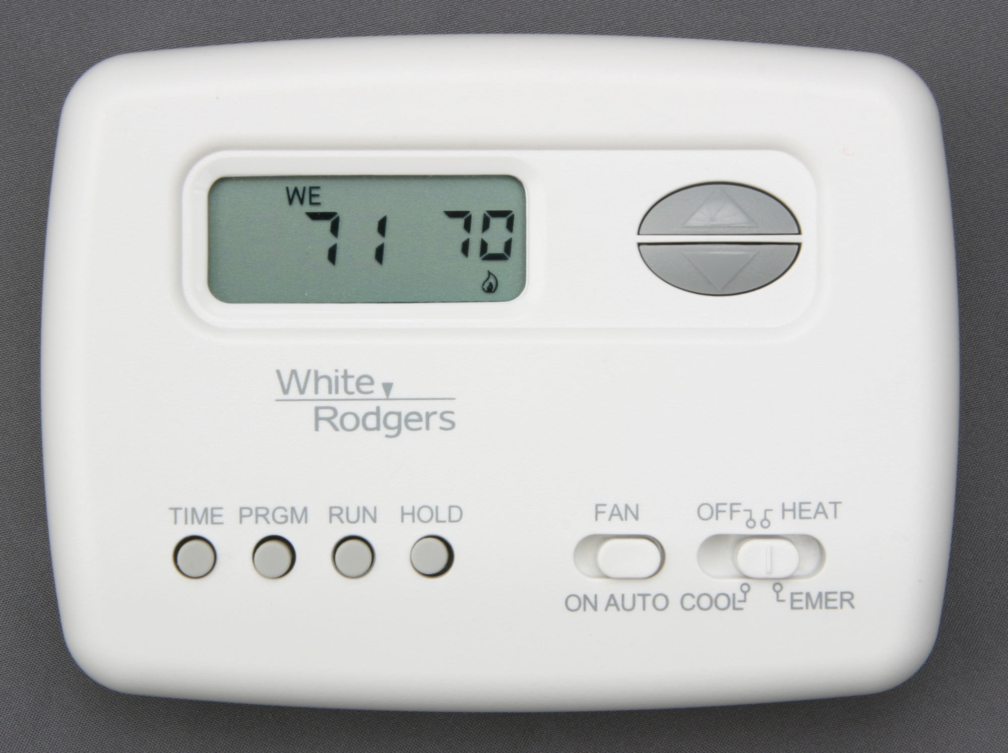 White Programmable Digital Heat Pump Thermostat with Mounting Hardware