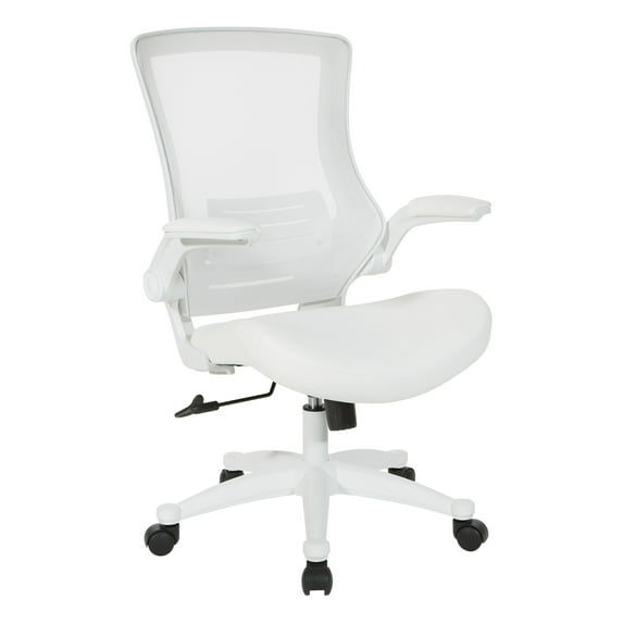 White Screen Back Manager's Chair in White Faux Leather