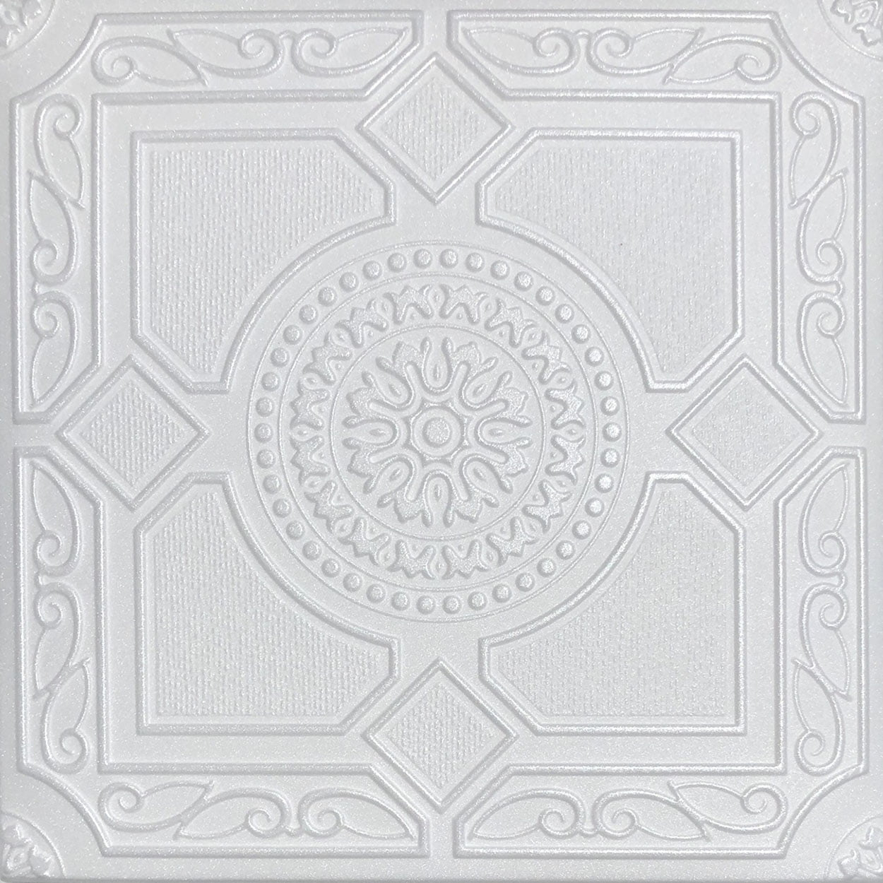 White Styrofoam Ceiling Tile Lima (Package of 8 Tiles) - same as Kensington Gardense and R30