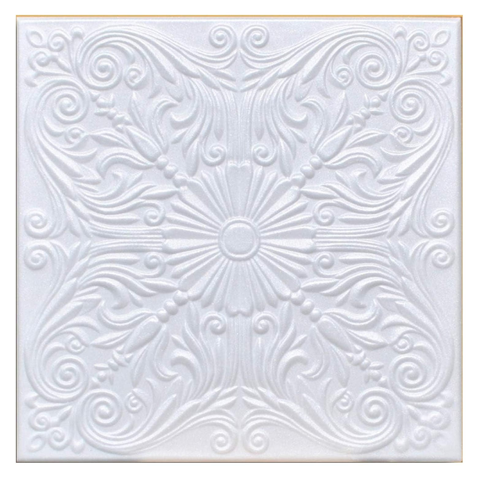 Antique Ceilings White Styrofoam Ceiling Tile Astana (Package of 8 Tiles) - same as Spanish Silver and R139