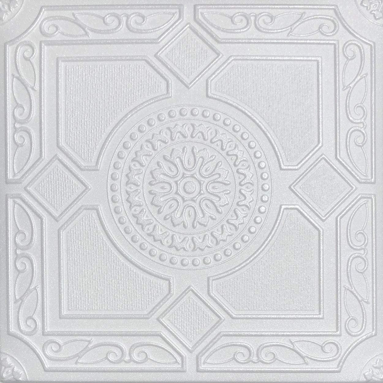 White Styrofoam Ceiling Tile Lima (Package of 8 Tiles) - same as Kensington Gardense and R30