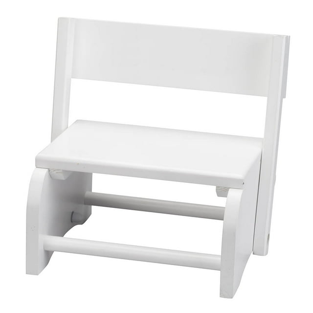 White Wooden 2-in-1 Chair and Stepstool