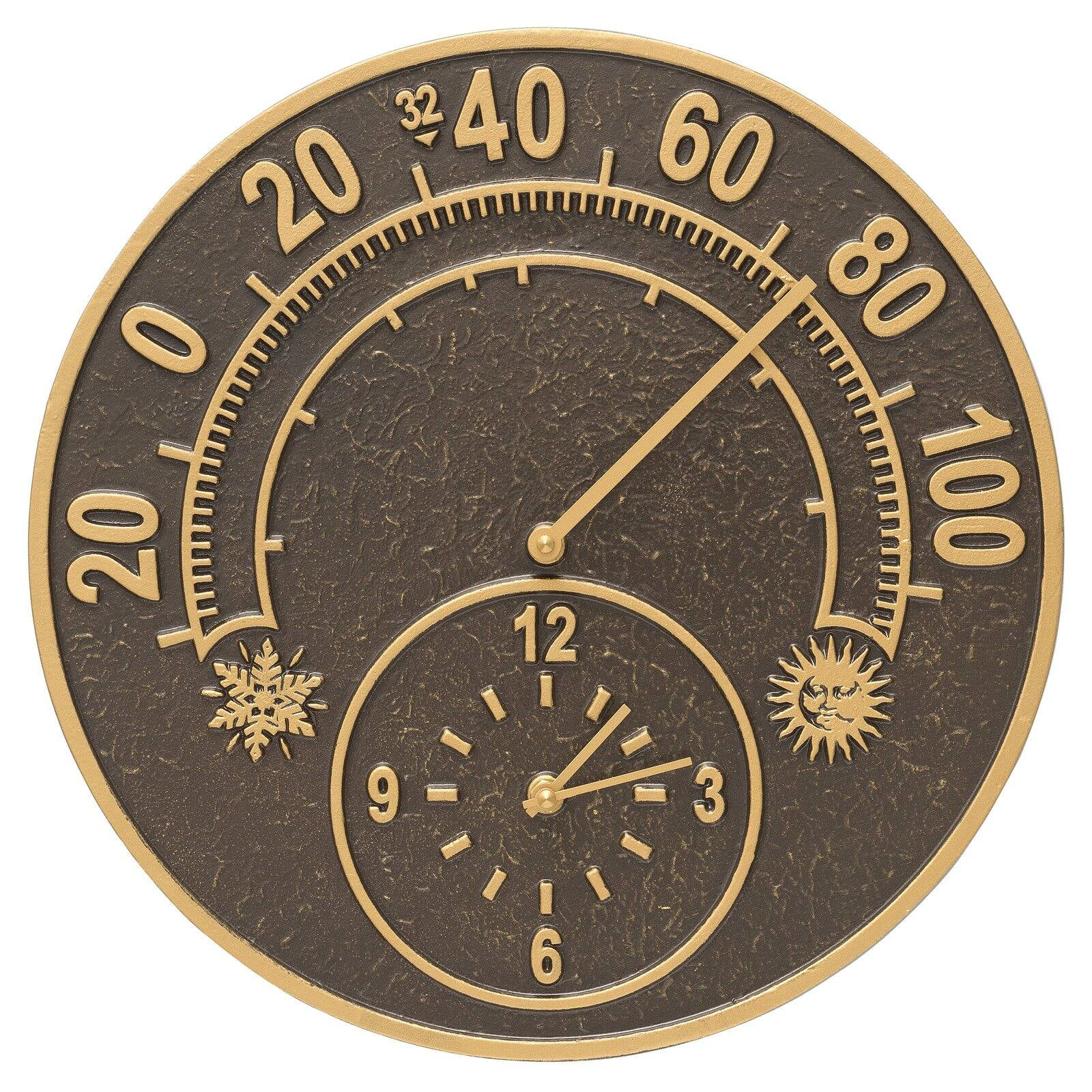 Whitehall Solstice Thermometer Outdoor Wall Clock