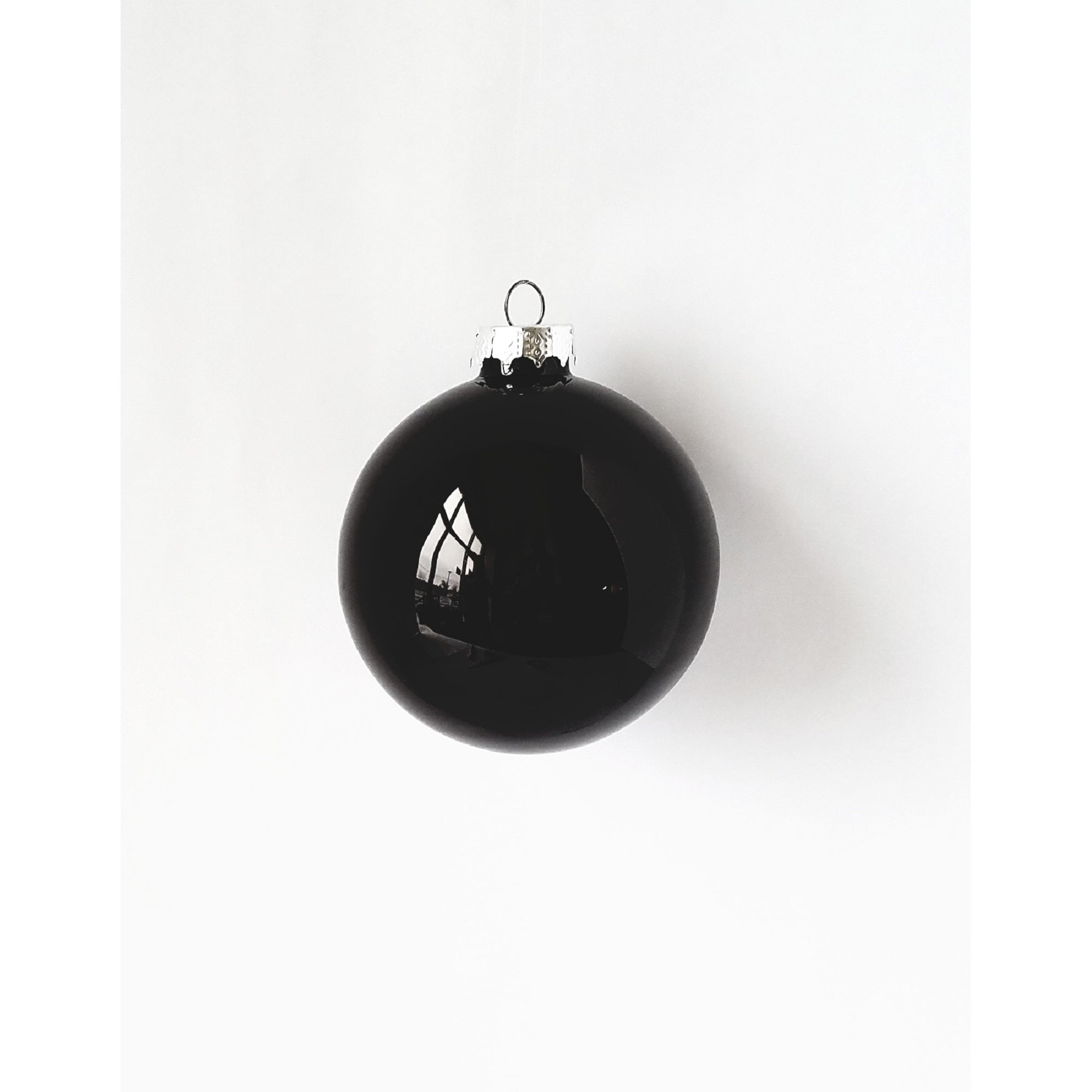 Whitehurst Petite Shiny Finish Glass Christmas Ball Ornaments - 1.25" (30mm) - Black - 40ct