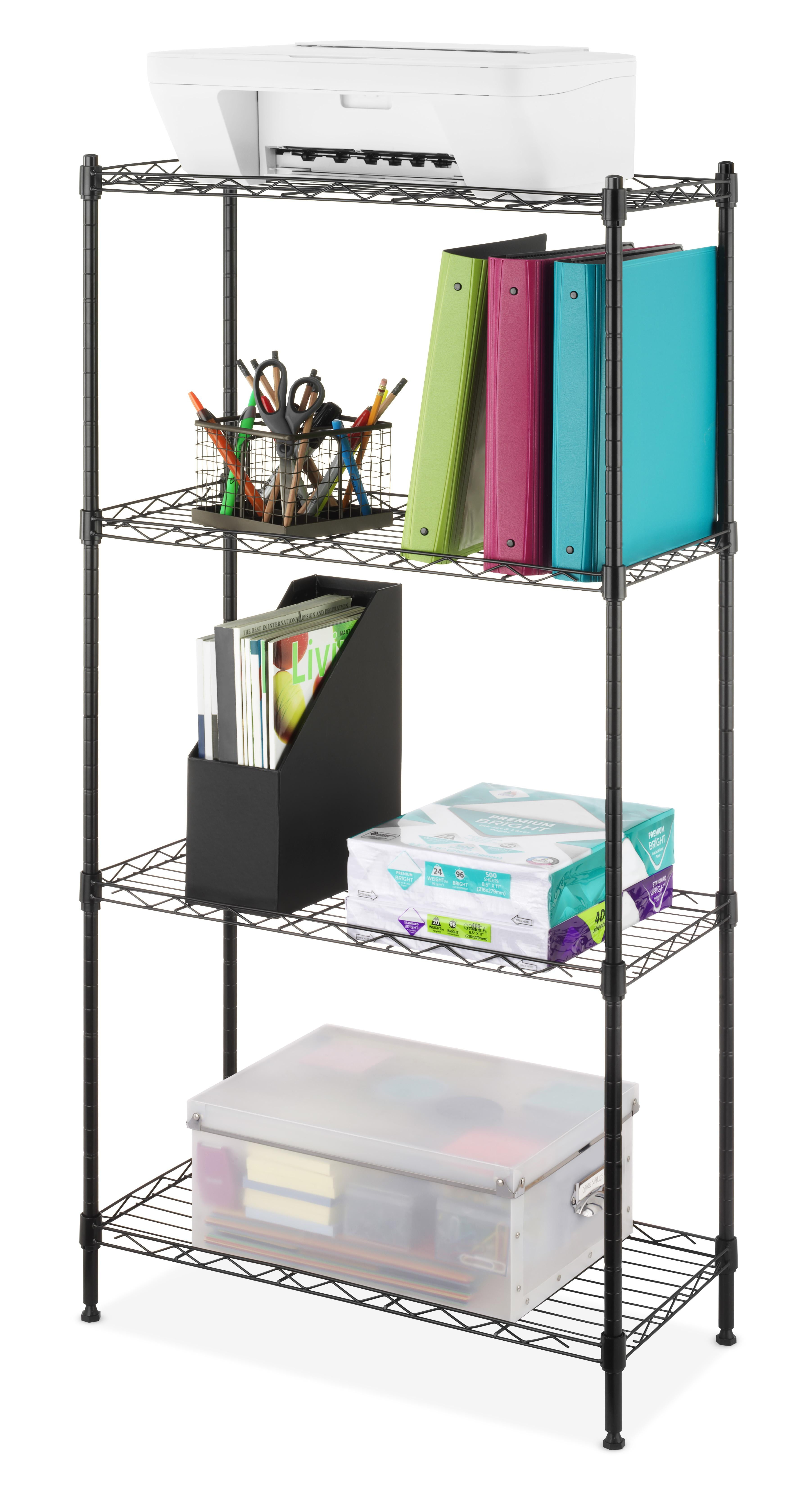 Whitmor Supreme 4-Tier Shelving - 100 lb. per Shelf - Black