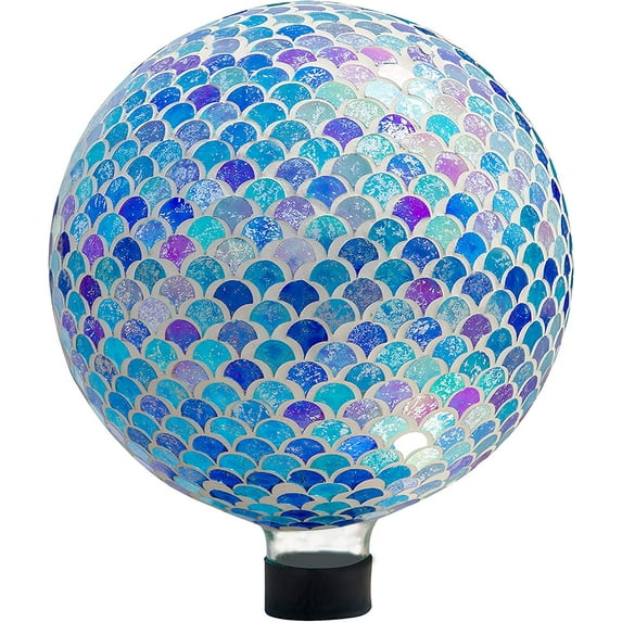 Whole Housewares | 10 Inch Mosaic Colorful Gazing Balliridescent Crackled Glass