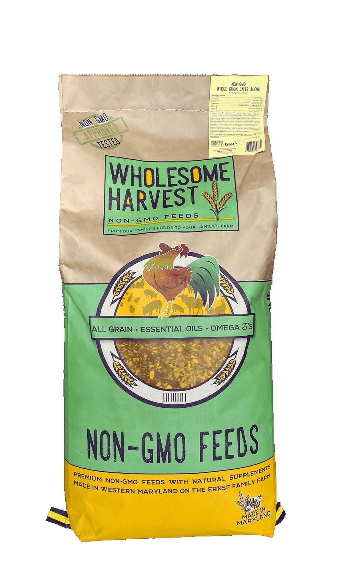 Wholesome Harvest All Flock Feed - Perfect Feed for Mixed Flocks of Chickens, Ducks, Turkeys, Geese, and Other Fowl, 40 lbs