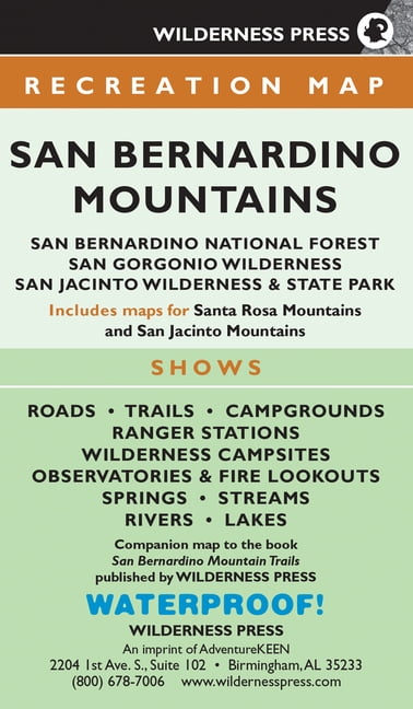 Wilderness Maps: Map San Bernardino Mountains: San Bernardino National Forest/San Gorgonio Wilderness/San Jacinto Wilderness and State Park (Other)