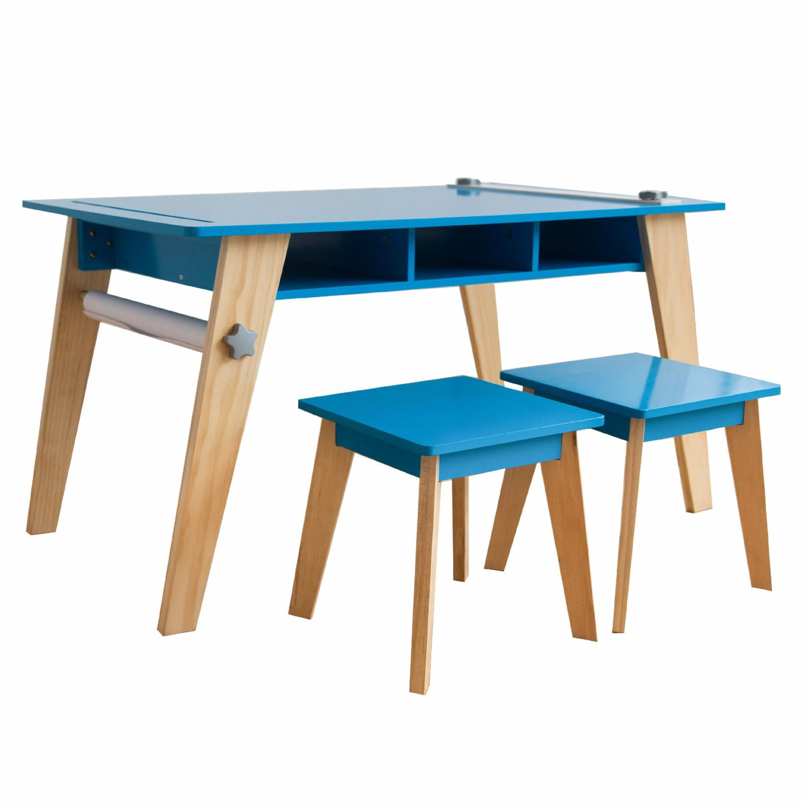 Wildkin Arts and Crafts Table and Stool Set - Blue/Natural