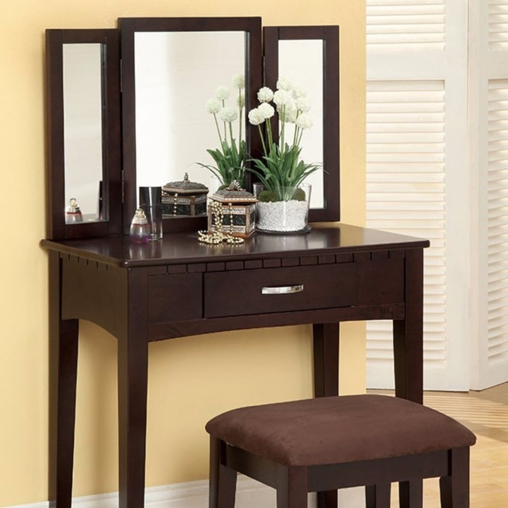 William's Home Furnishing Espresso Potterville Vanity Table