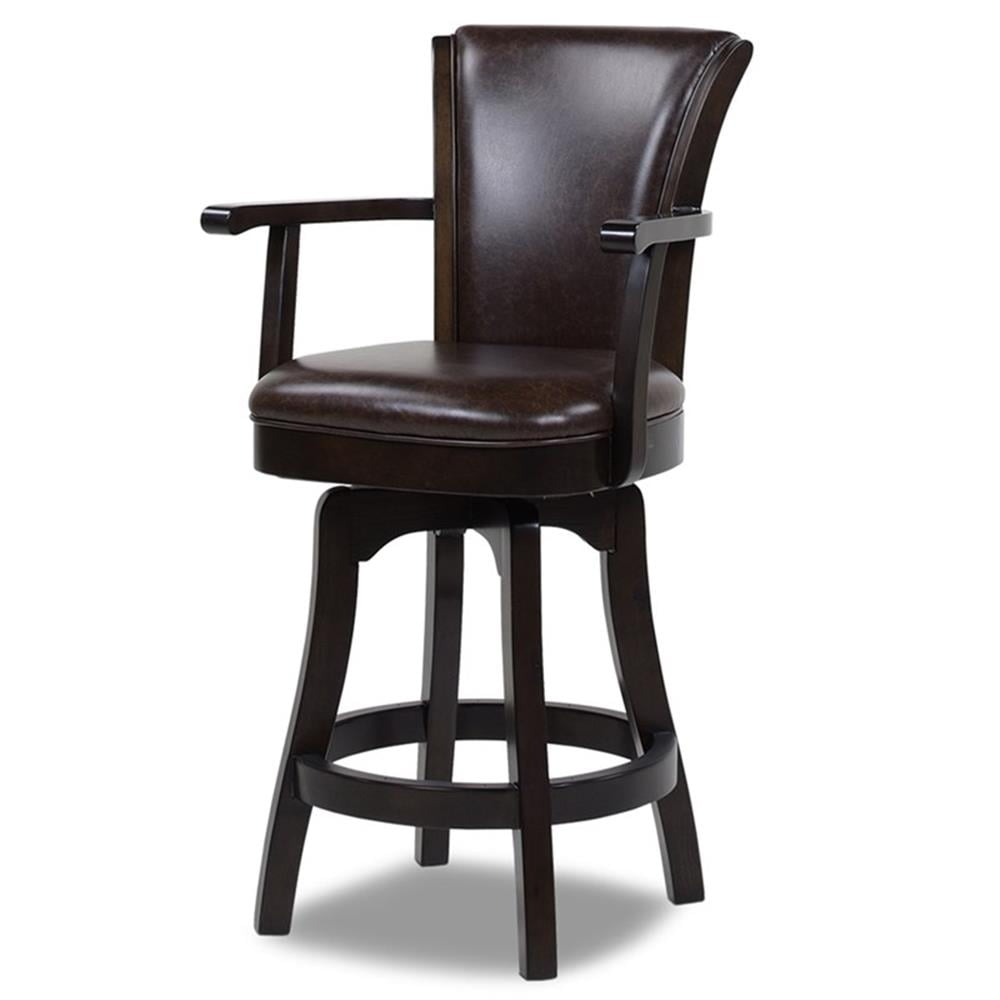 Williams 27" Swivel Counter Height Bar Stool Vintage Brown Faux Leather