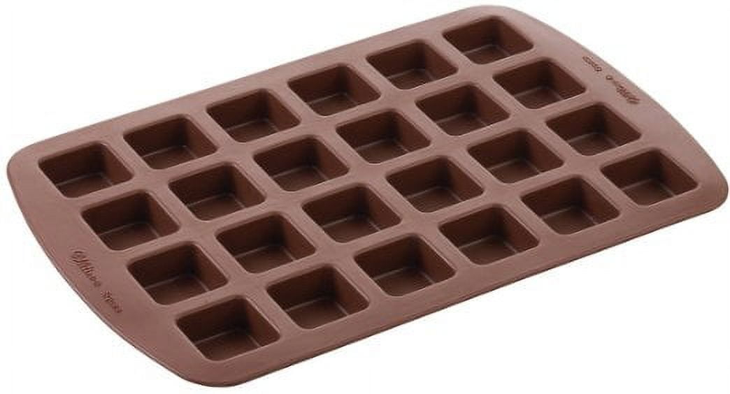 Non-stick Brown Silicone Square Baking Mold, 24-Cavity