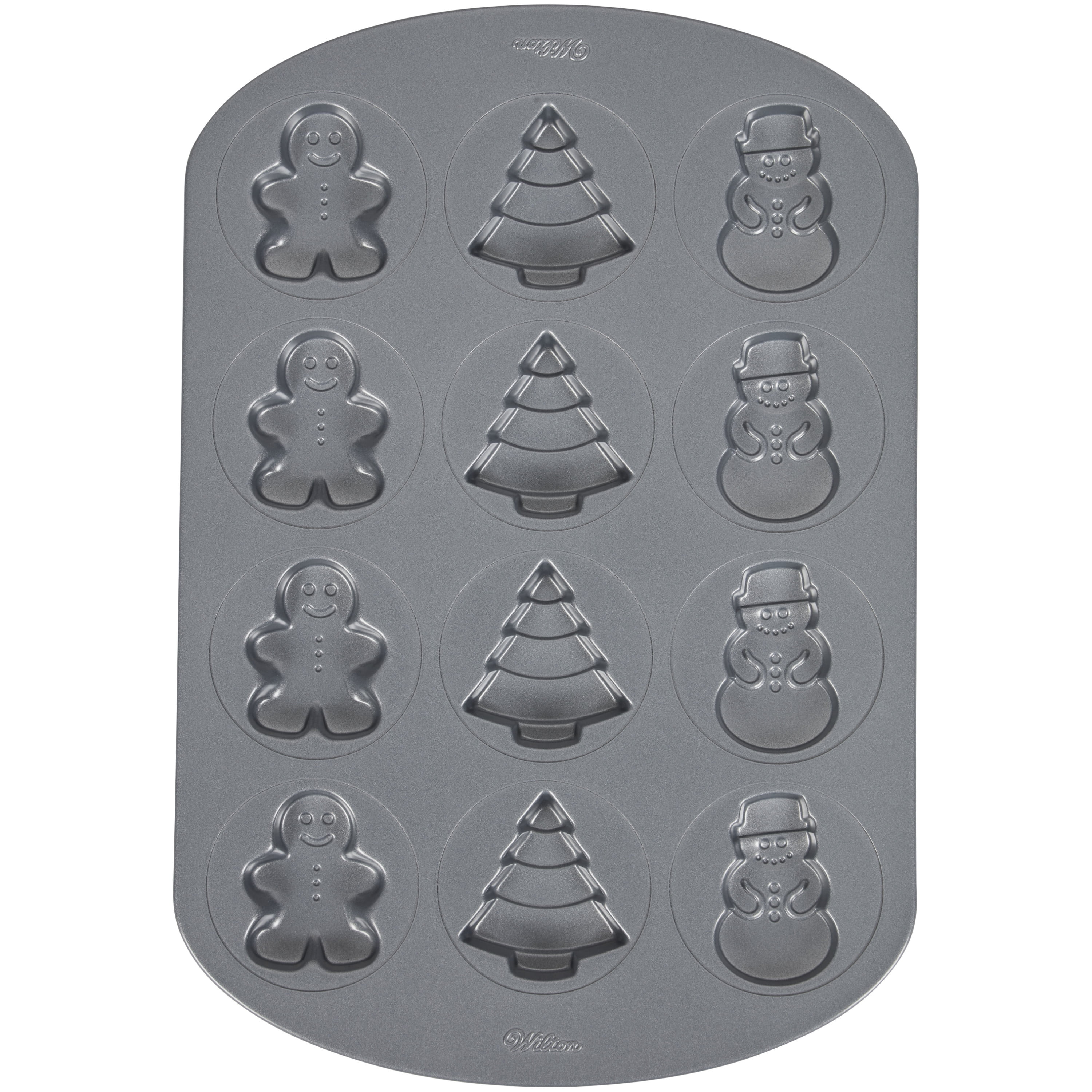Wilton Non-Stick Christmas Shapes Cookie Pan, 12-Cavity Molds
