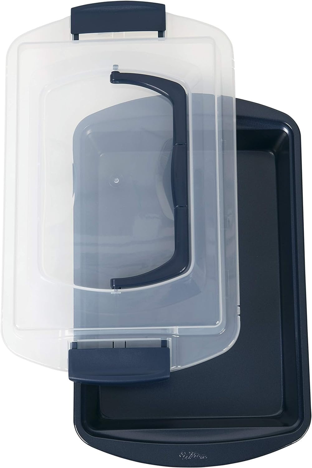 Wilton Non-Stick Diamond-Infused Navy Blue Oblong Baking Pan with Cover, 9 x 13-inch