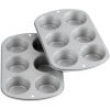 Wilton Set of 2 Recipe Right 6-Cup Muffin Pans