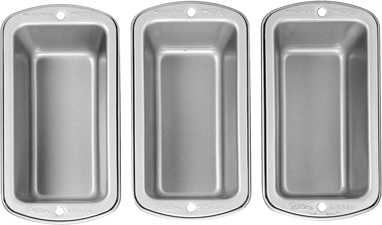 Wilton Recipe Right Non-Stick Mini Loaf Pan Set, 3-Piece