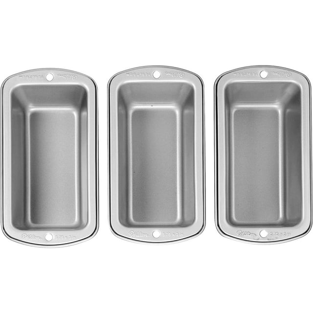 Wilton Recipe Right Non-Stick Mini Loaf Pan Set, 3-Piece