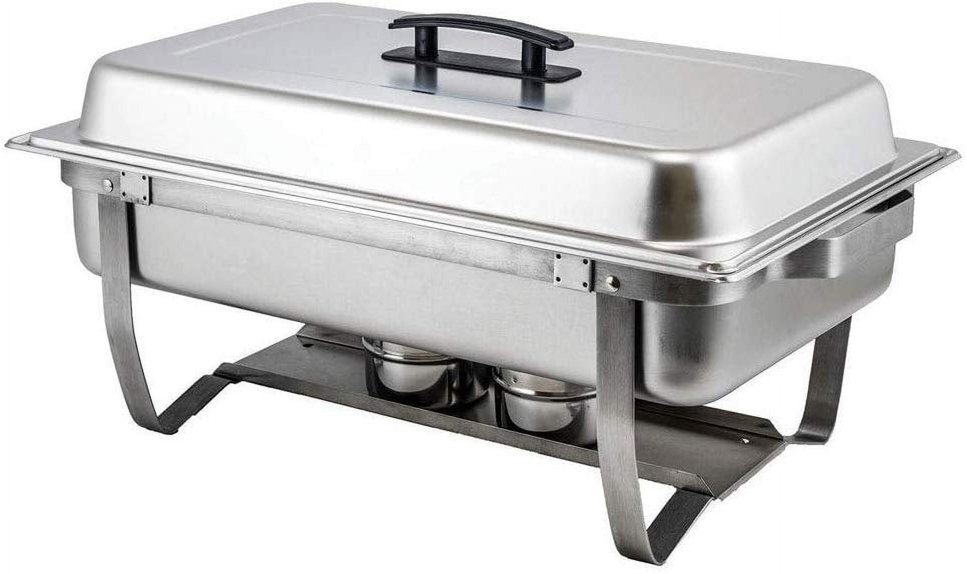 Full-Size Silver Stainless Steel Catering Chafer with Plastic Handle