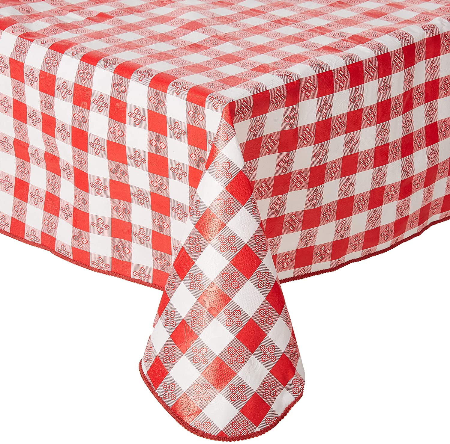 Winco TBCO-70R Checkered Table Cloth, 52-Inch x 70-Inch, Red