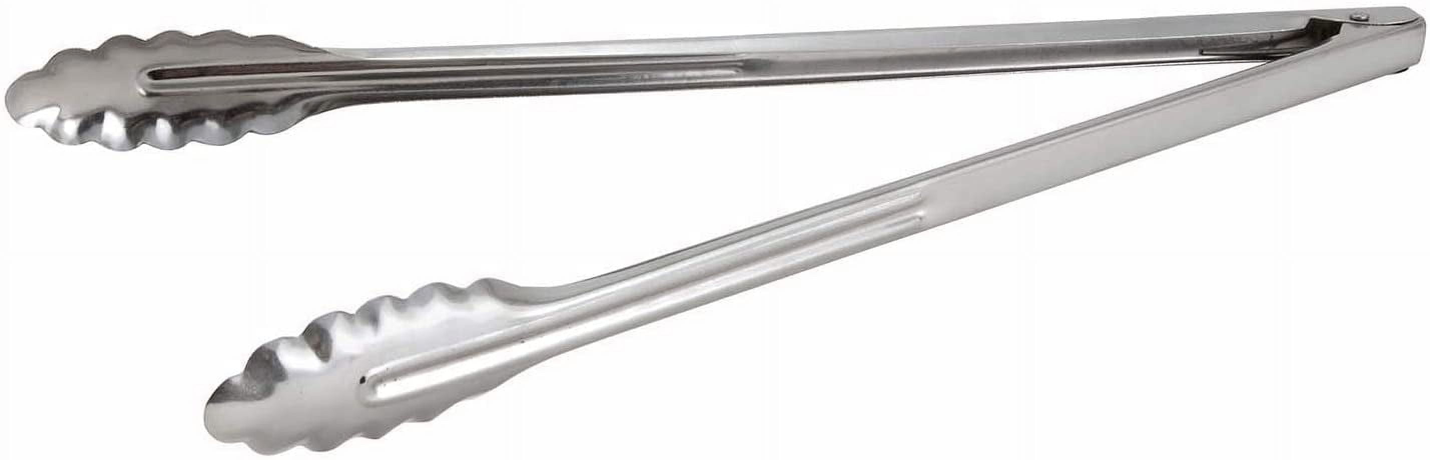 Winco UT-16LT, 16-Inch Stainless Steel Utility Tong with Scalloped-Edge