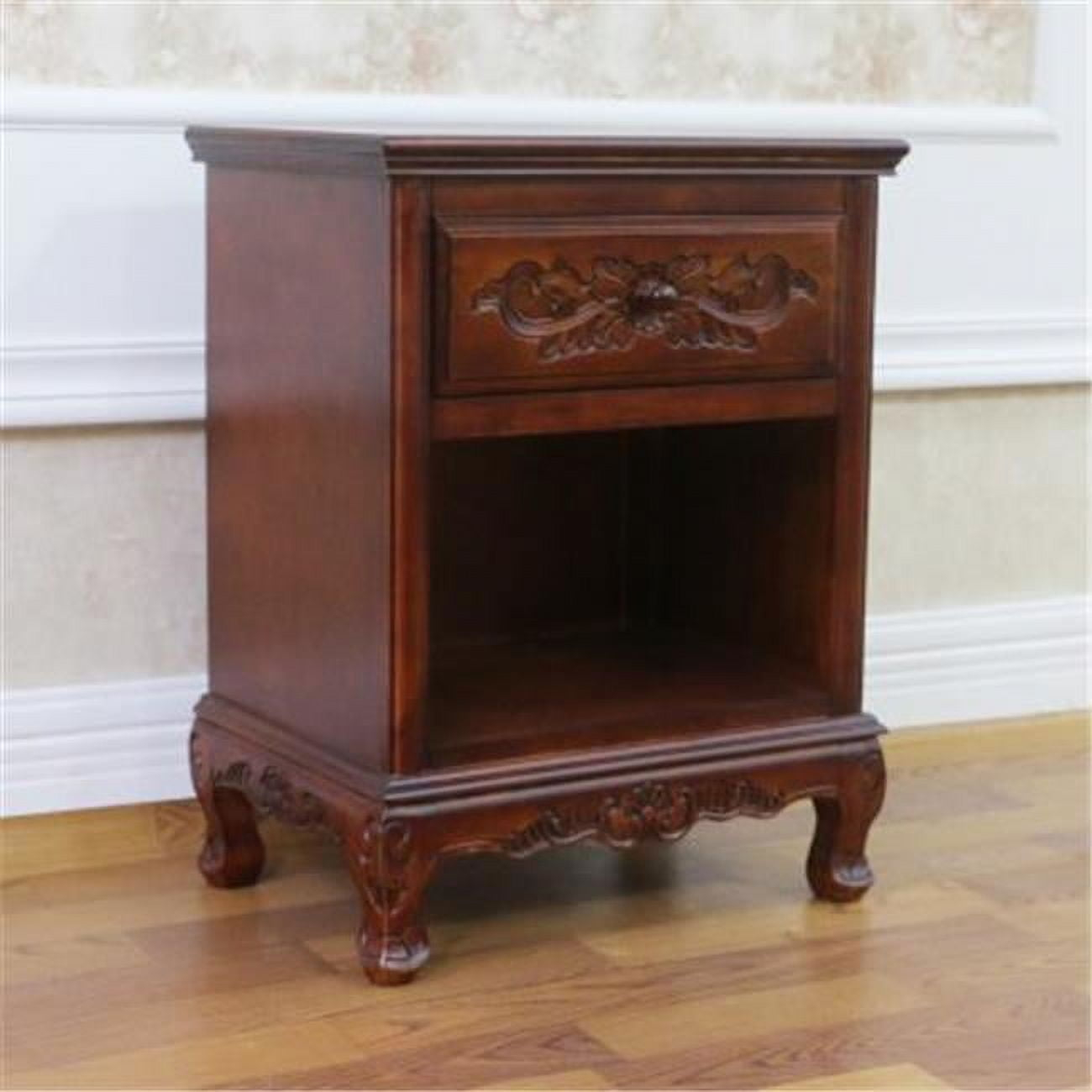 Windsor 1-Drawer Carved End Table