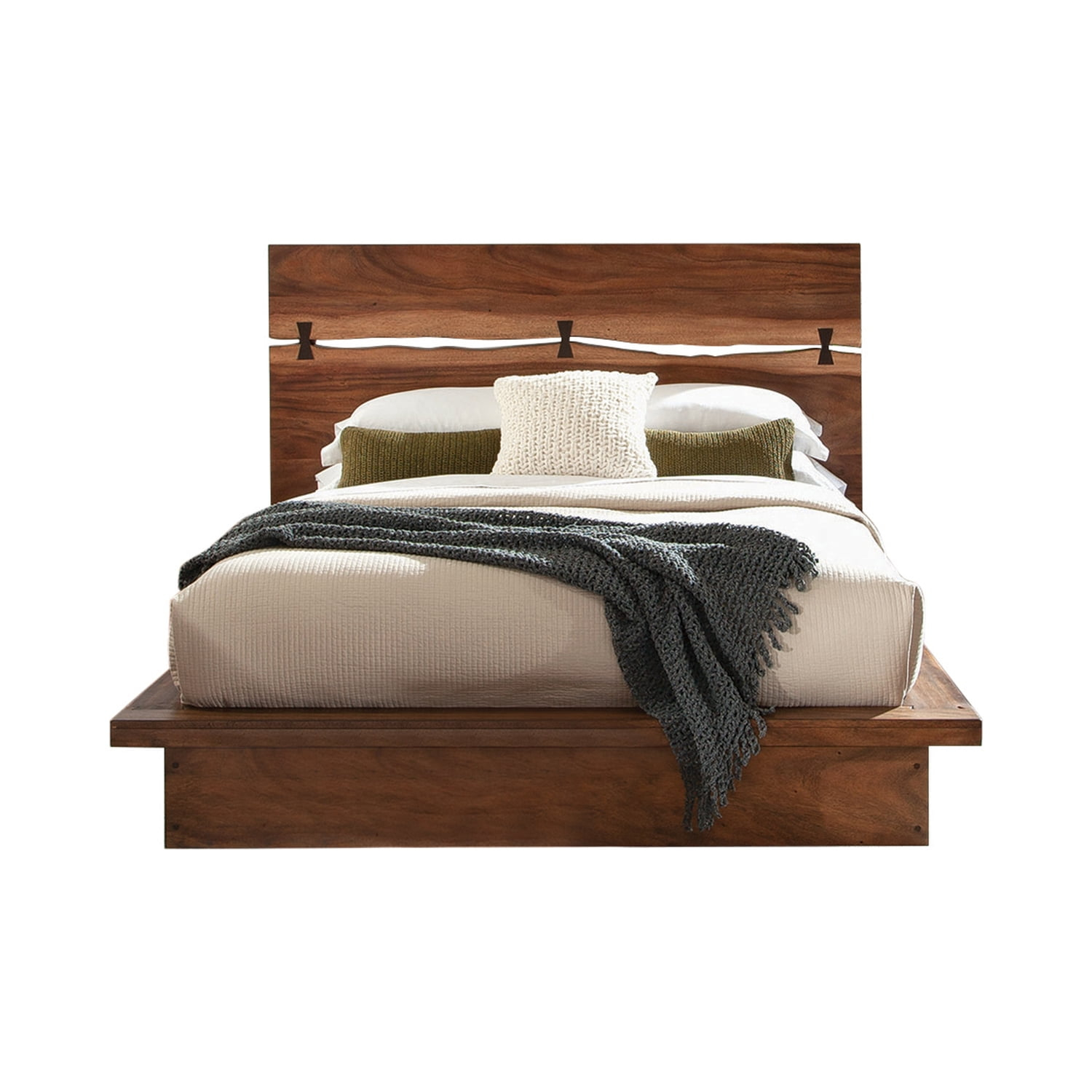 Coaster Winslow Eastern King Bed Smokey Walnut and Coffee Bean