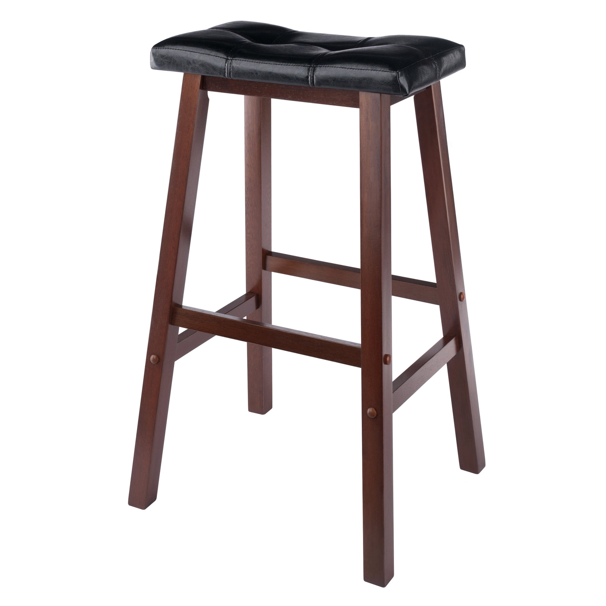 Winsome  Mona Cushion Saddle Seat Bar Stool Black & Walnut