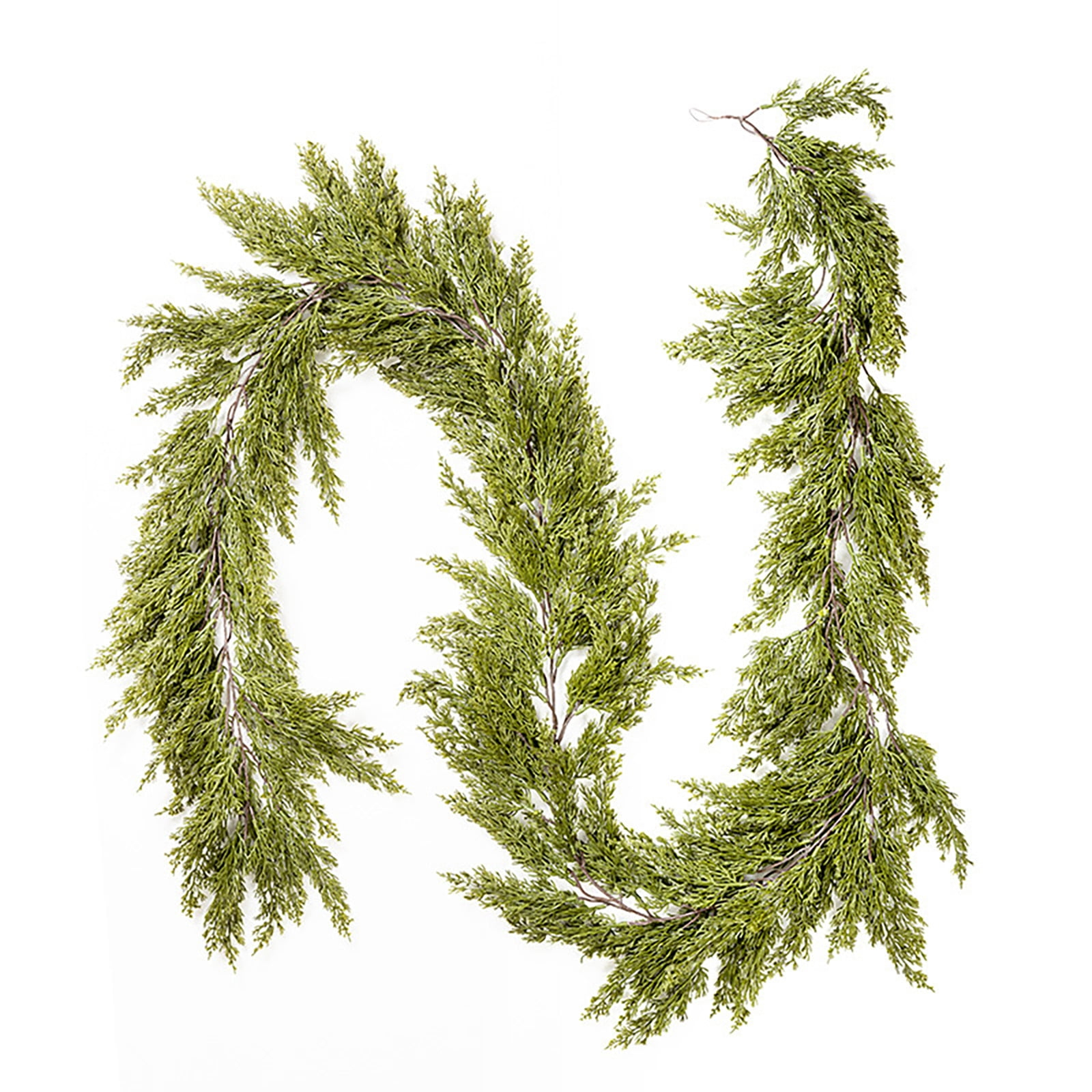 Wldoasz 6FT Artificial Cliff Cedar Garlands, Real Touch Winter Norfolk Pine Garland, Green Artificial Greenery Garland for Table, Mantle, Wall, Indoor, Outdoor Christmas Decorations