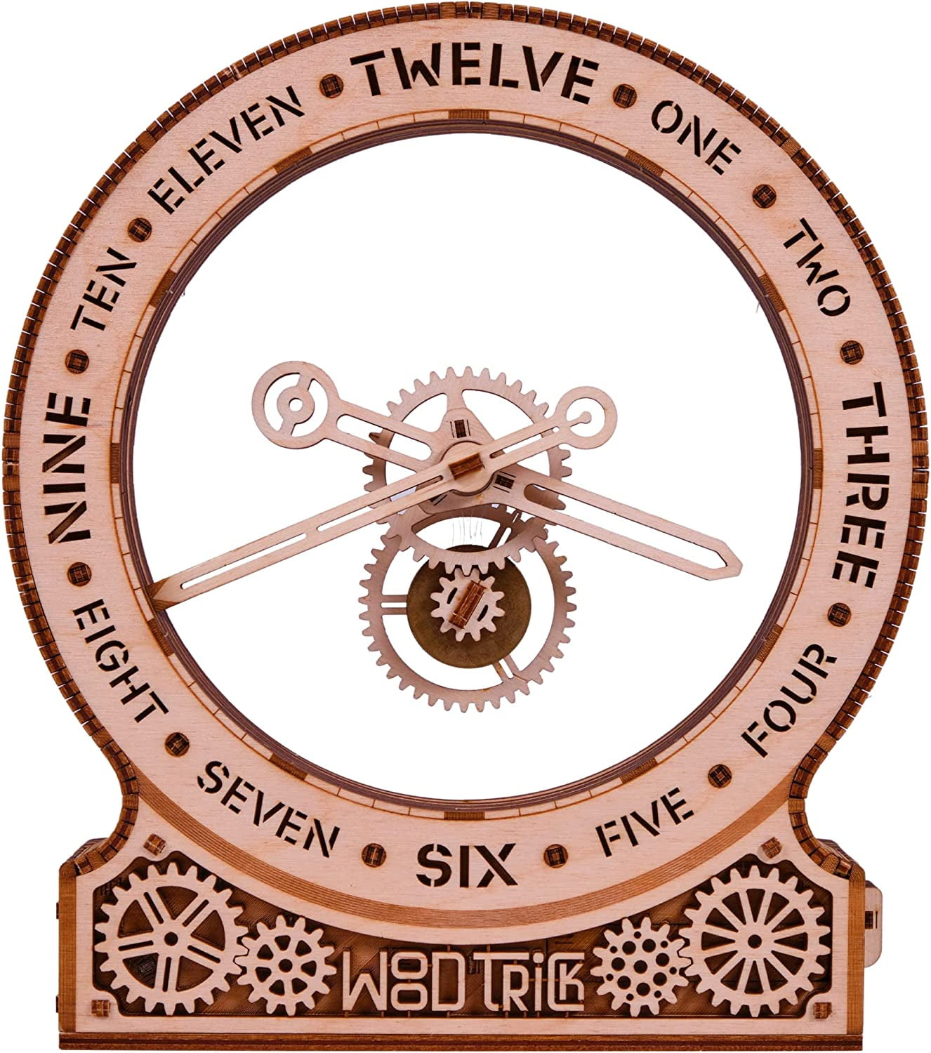 Wood Trick Modern Kinetic Clock 3D Wooden Puzzles for Adults and Kids to Build - Magic Mechanism Aesthetic Design - Model Kits for Adults - Engineering DIY Wooden Models for Adults to Build