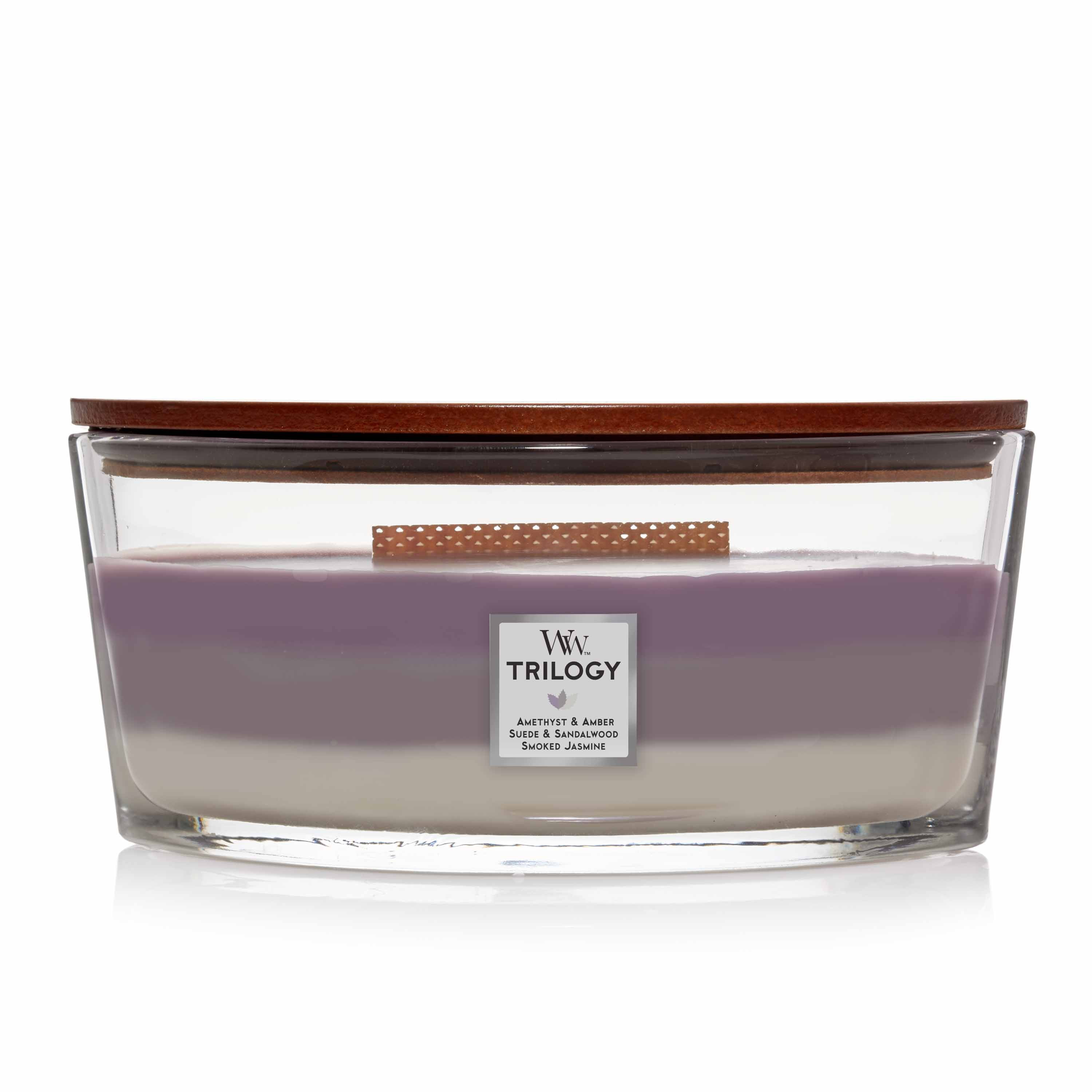 WoodWick Ellipse Trilogy Scented Candle, Amethyst Sky, 16 oz