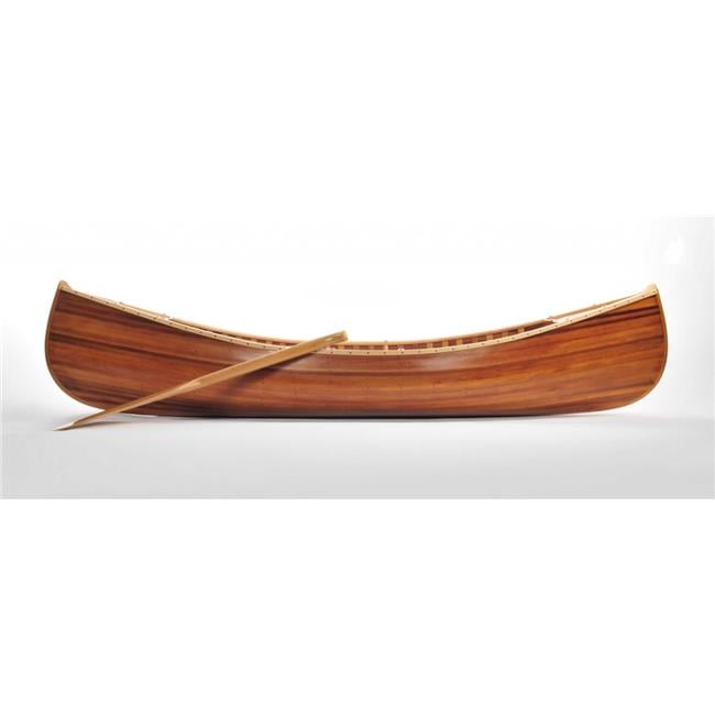 HomeRoots Decor 20.25 In. x 70.5 In. x 15 In. Wooden Canoe With Ribs Matte Finish