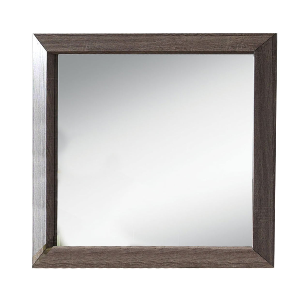 Wooden Clean Lines Framed Mirror with Rectangular ShapeWeathered Gray - Saltoro Sherpi