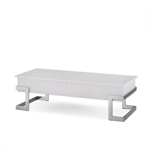 Wooden Coffee Table With Lift Top Storage Space White - Saltoro Sherpi