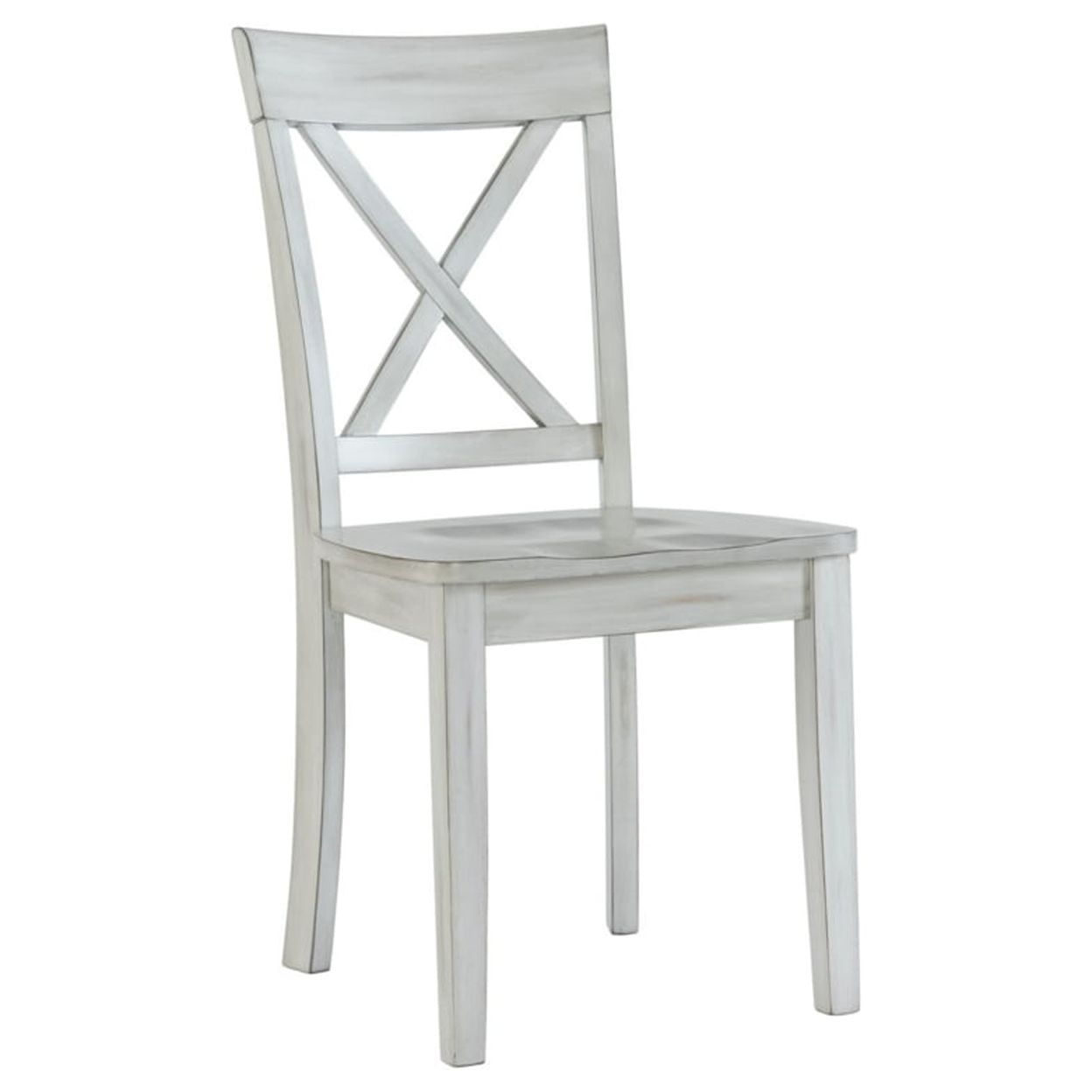Wooden Dining Chair with X Shaped Back Set of 2 White - Saltoro Sherpi