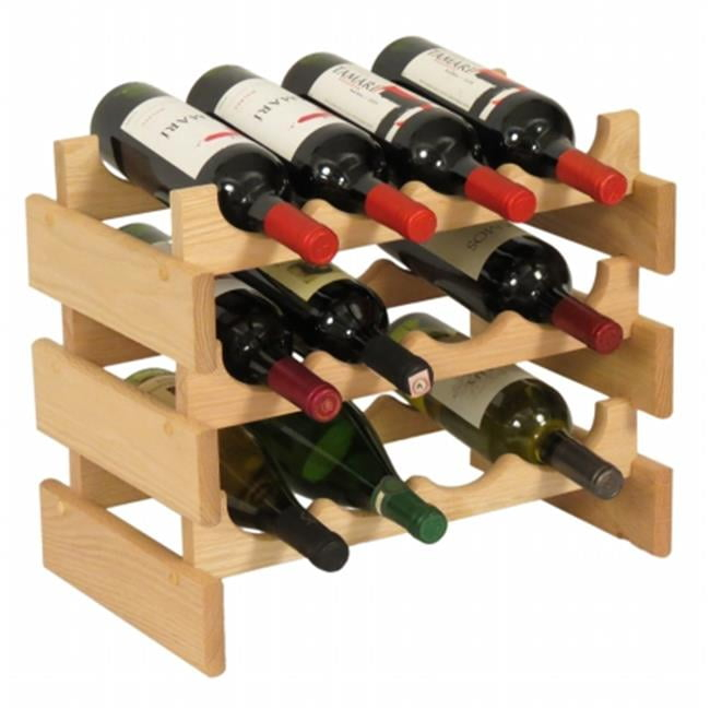 Geis 12 Bottle Solid Wood Floor Wine Bottle Rack