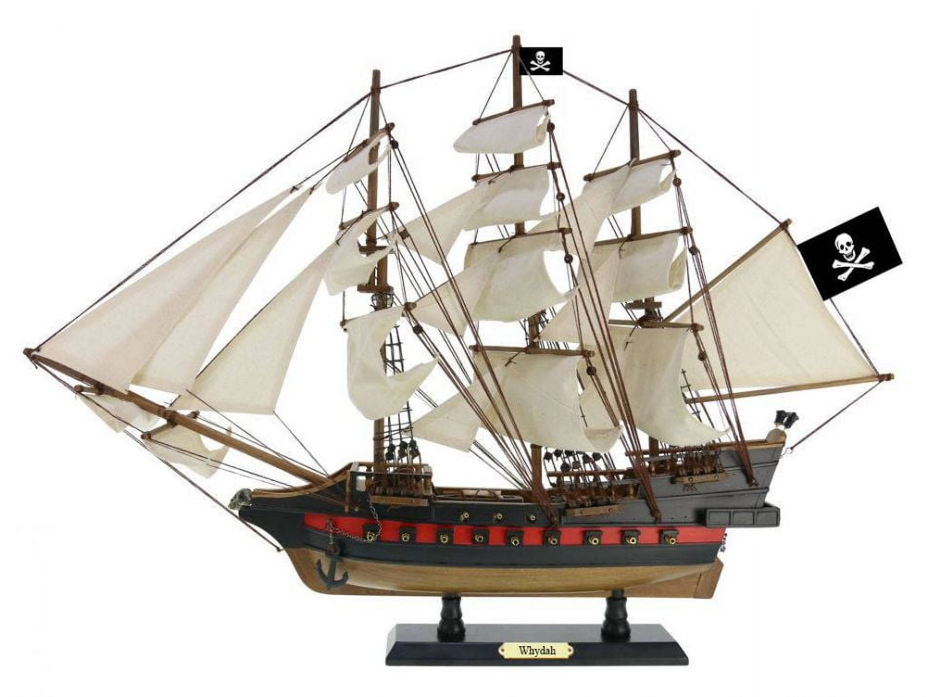 Handcrafted Model Ships  Wooden Whydah Gally Sails Limited Model Pirate Ship - White - 26 in.