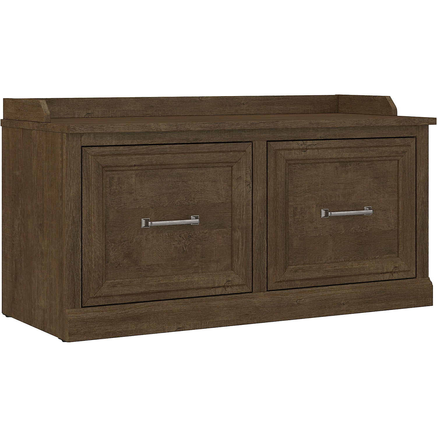 Woodland 40W Shoe Storage Bench with Doors in Ash Brown - Engineered Wood
