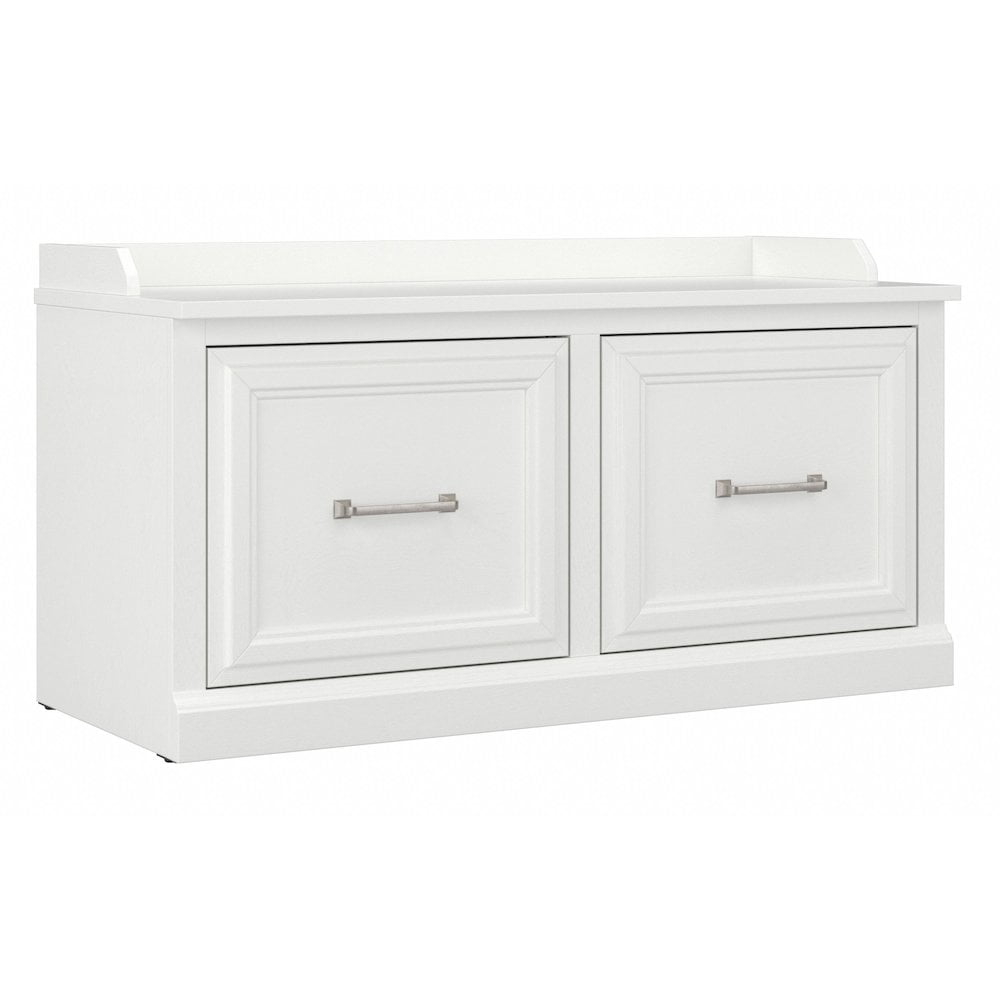 Woodland 40W Shoe Storage Bench with Doors in White Ash - Engineered Wood