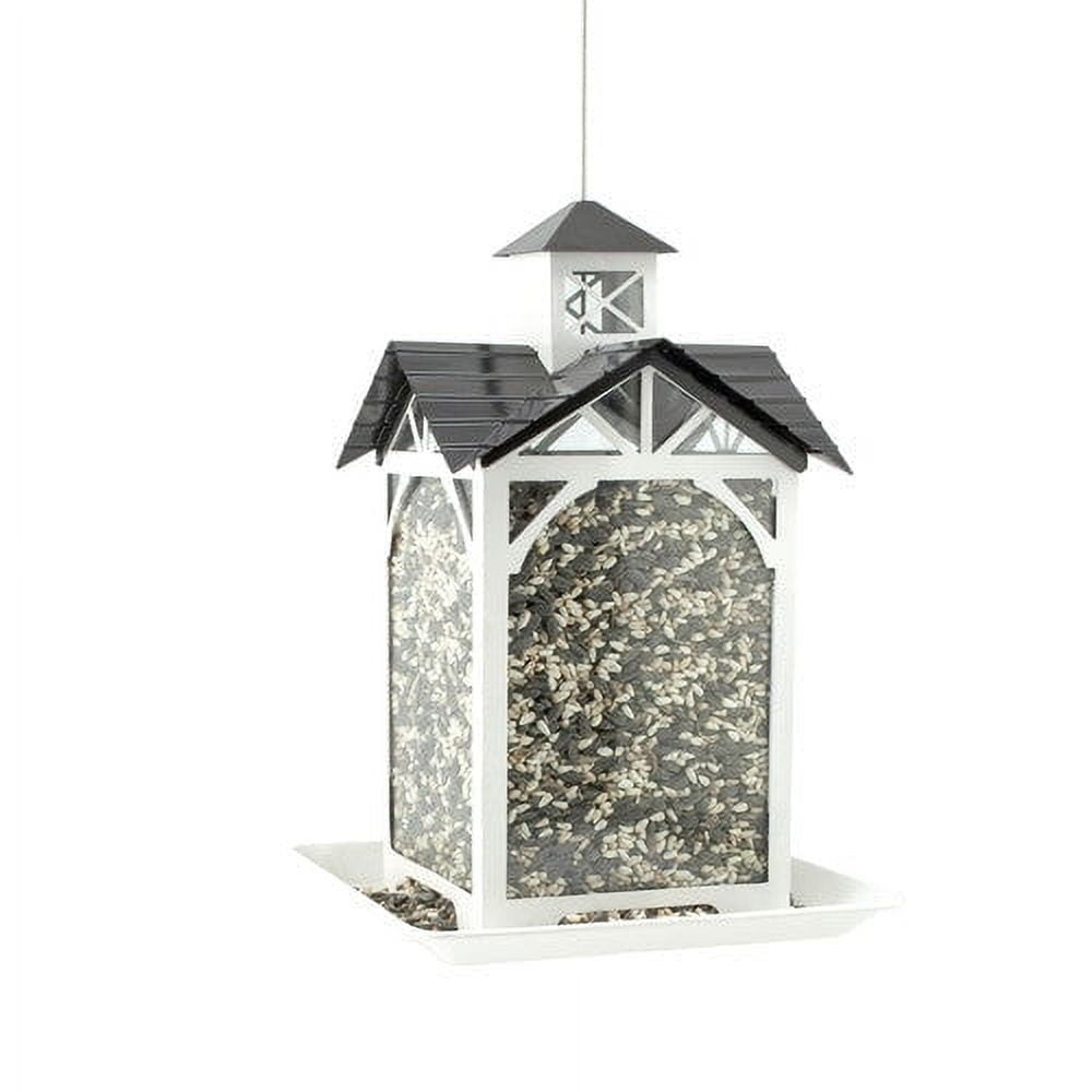 Woodlink Modern Farmhouse Metal & Glass Stable Bird Feeder - White