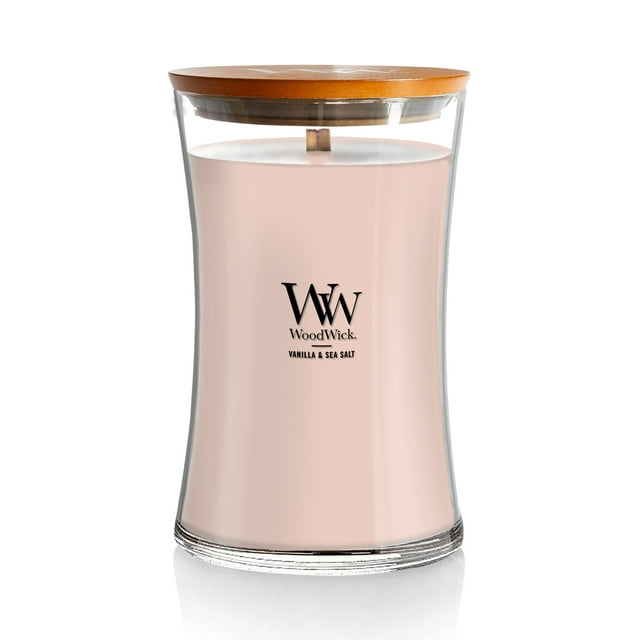 Woodwick Large Hourglass Candle, Vanilla & Sea Salt, 21.5 oz.