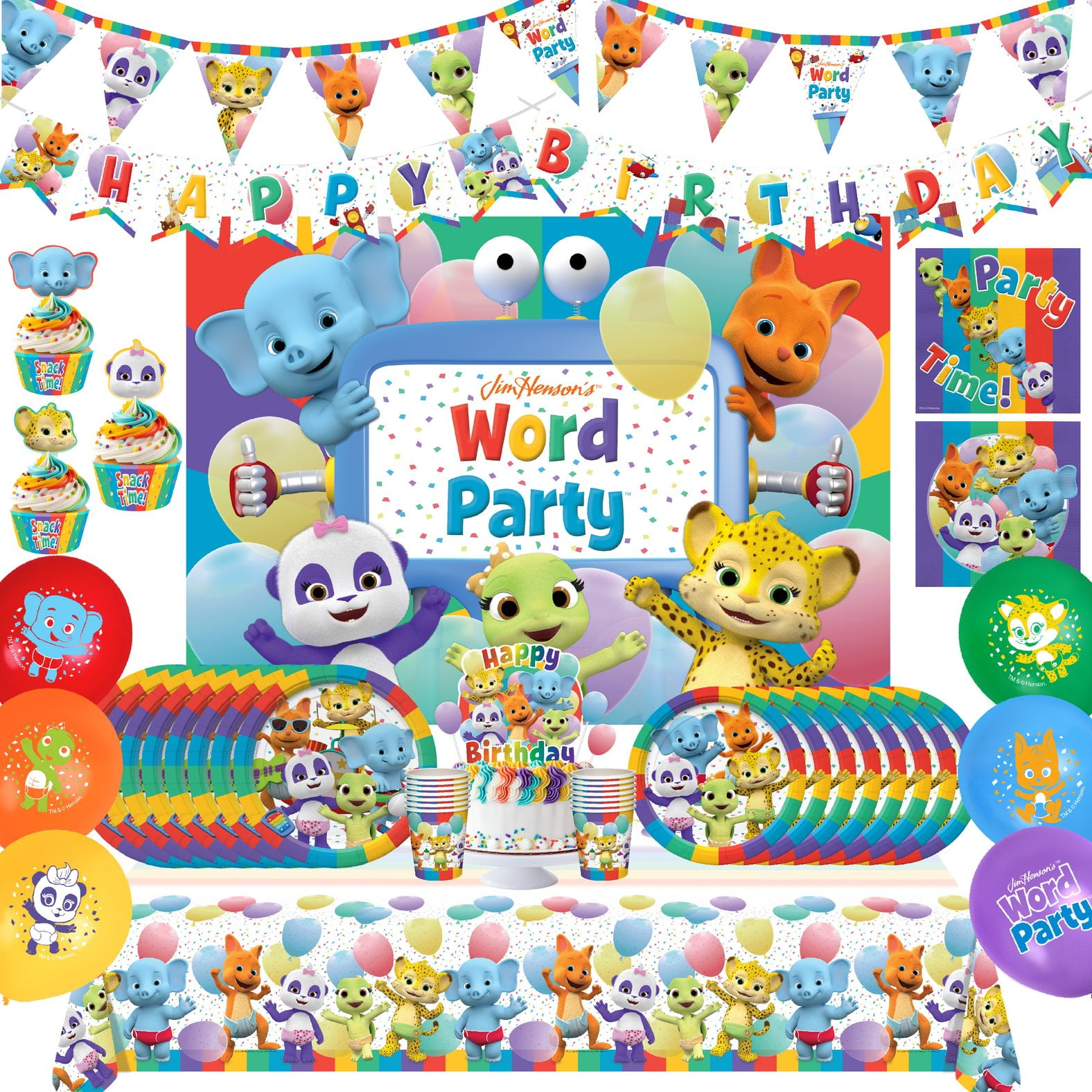 Word Party Birthday Supplies Ultimate Set for 24 Guests