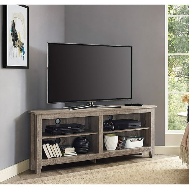 Woven Paths Transitional Corner TV Stand for TVs up to 65", Driftwood