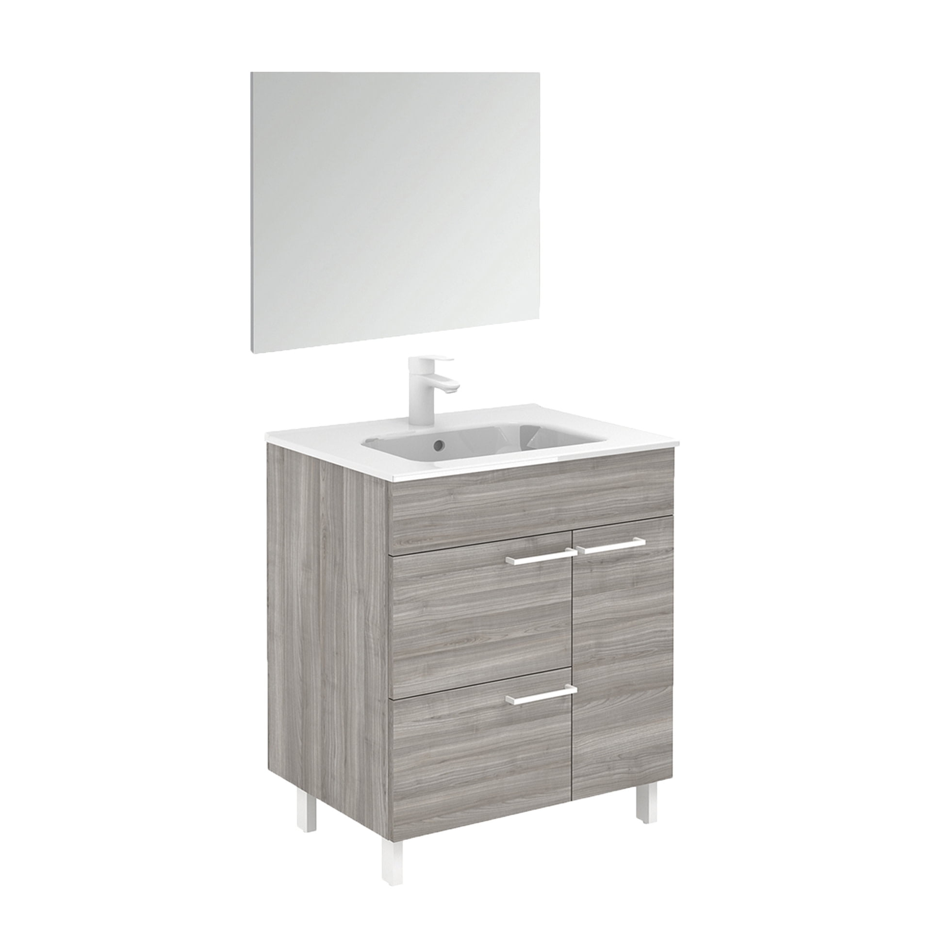 WS Bath Collections Elegance 31.5'' Single Bathroom Vanity with Ceramic Top with Mirror