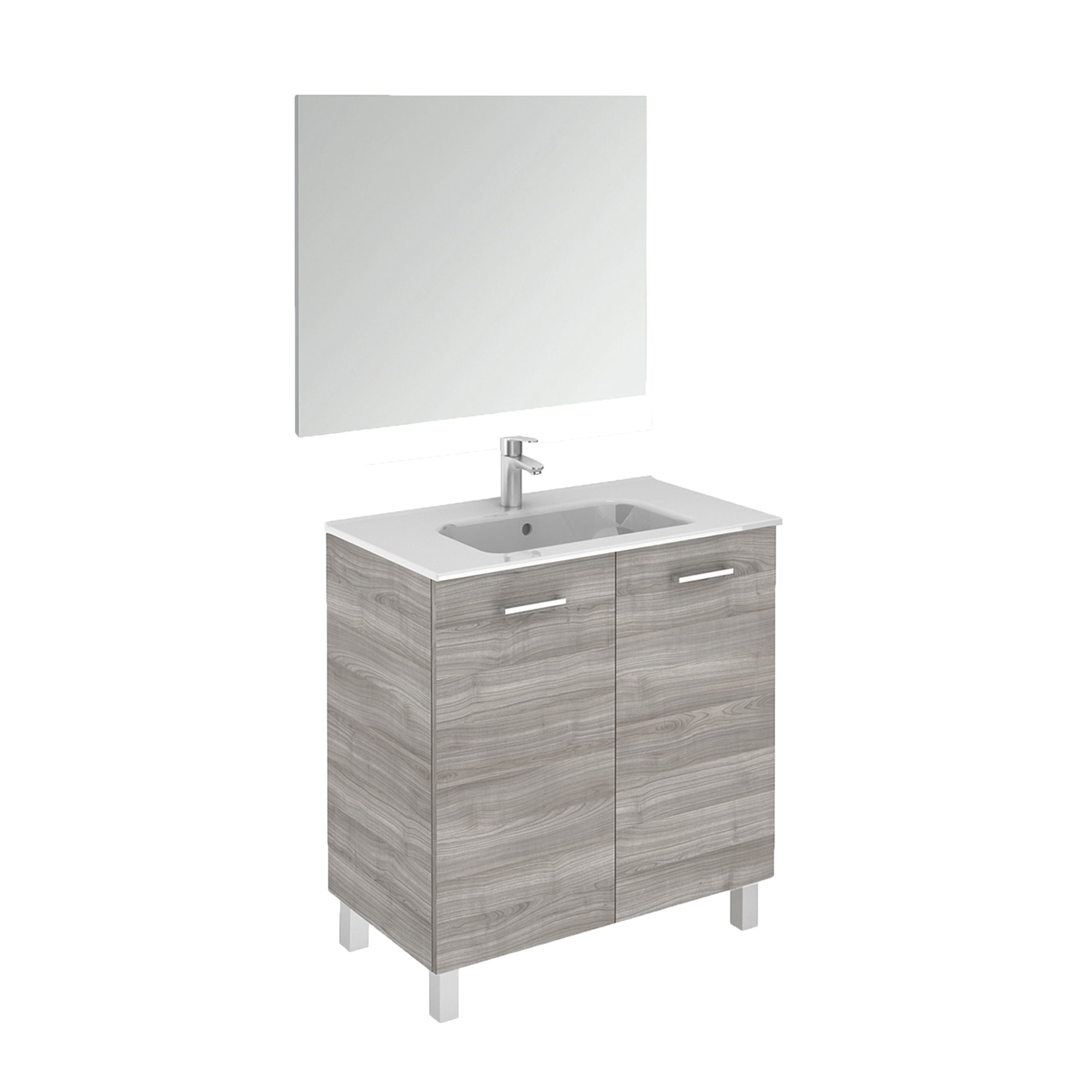 WS Bath Collections Logic 31.5'' Single Bathroom Vanity with Ceramic Top with Mirror