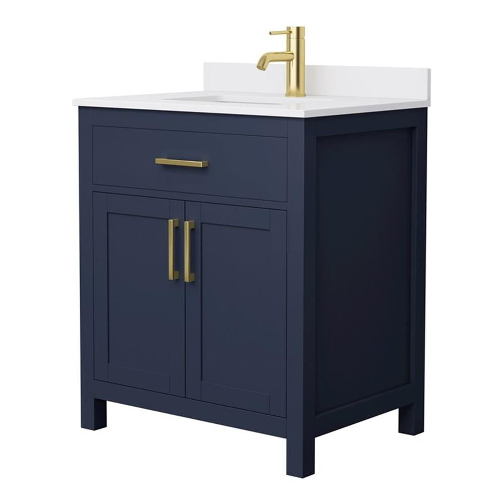 Wyndham Collection Beckett 30" Freestanding Single Bathroom Vanity with Cultured Marble Top