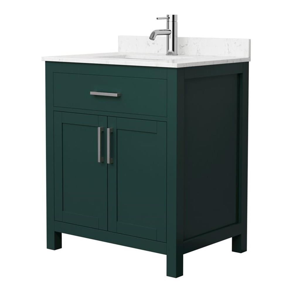 Wyndham Collection Beckett 30" Freestanding Single Bathroom Vanity with Cultured Marble Top