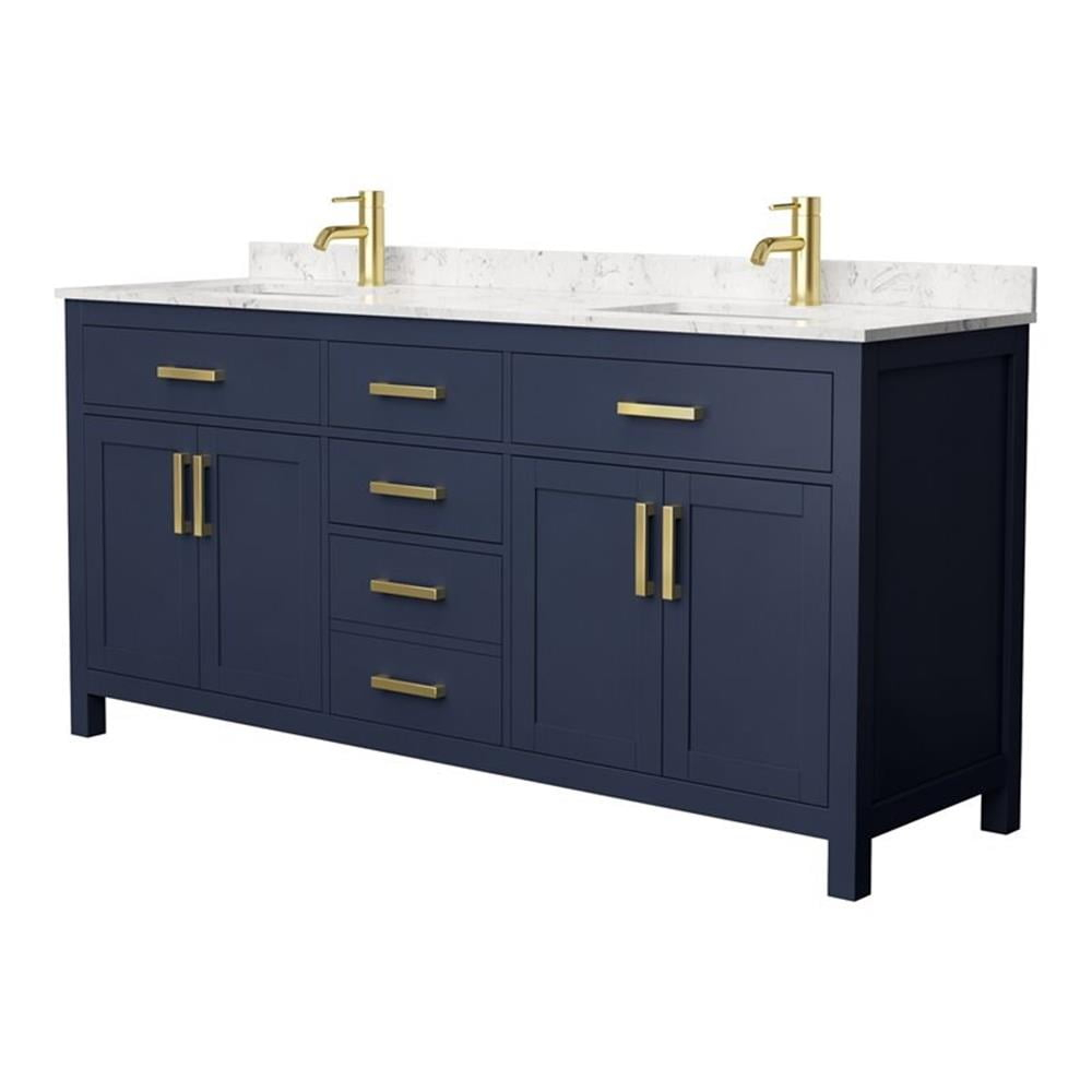 Beckett 72" Freestanding Double Bathroom Vanity with Cultured Marble Top